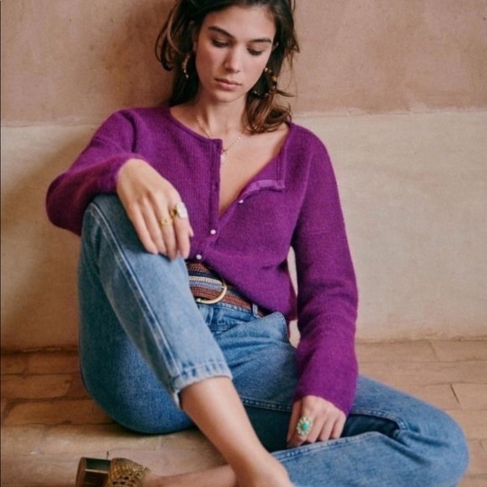 Sézane Gaspard cardigan in light purple and EUC